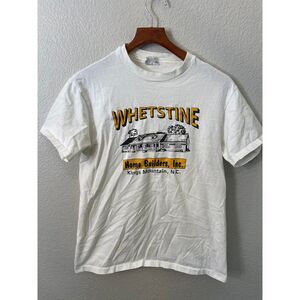 VTG 80s Hanes Whetstine Kings Mountain North Carolina Shirt White Size Medium